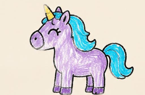Dibujo: Un unicornio mágico